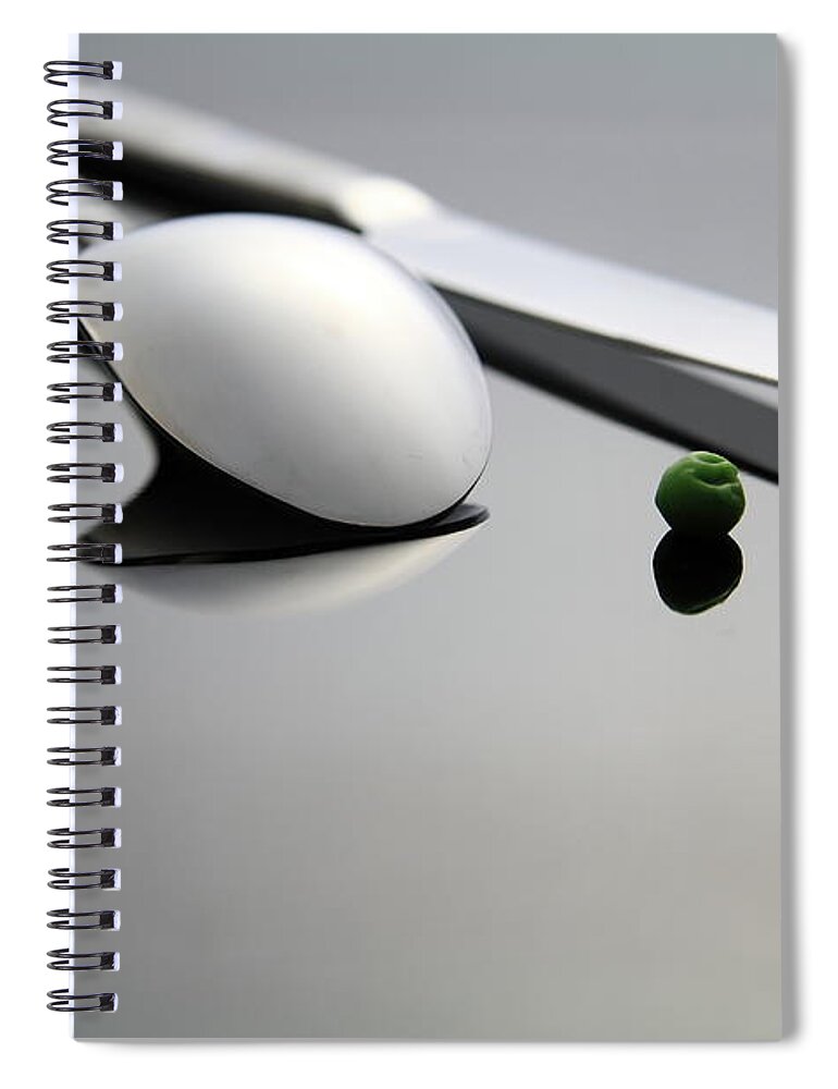 Spoon Spiral Notebook featuring the photograph Silverware On The Table by Monicaphotography
