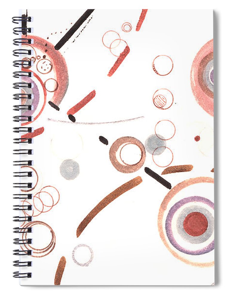 Circles Spiral Notebook featuring the drawing Simplicity by Regina Valluzzi