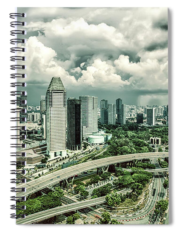 Chriscousins Spiral Notebook featuring the photograph Singapore by Chris Cousins