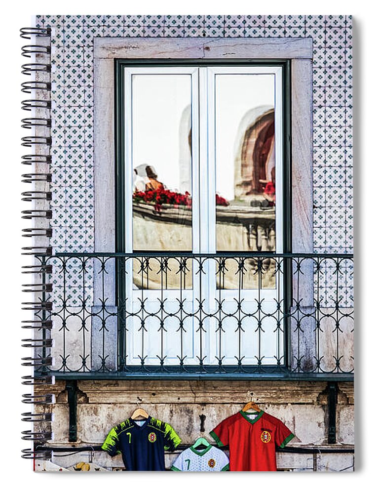 Portugal Spiral Notebook featuring the photograph Sintra Window Reflections - Portugal by Stuart Litoff