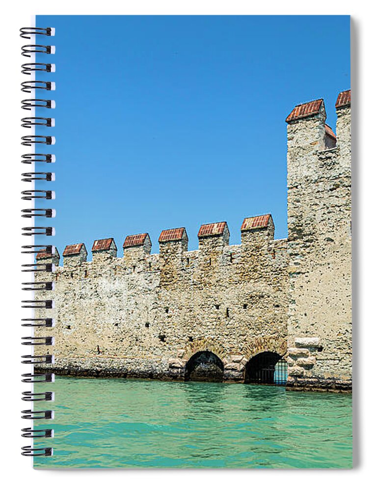Sirmione Castle Spiral Notebook featuring the photograph Sirmione Castle 2 by Steve Purnell and Andrew Cooper