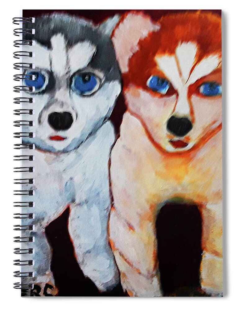 Pets Spiral Notebook featuring the painting Sisters by Gabby Tary