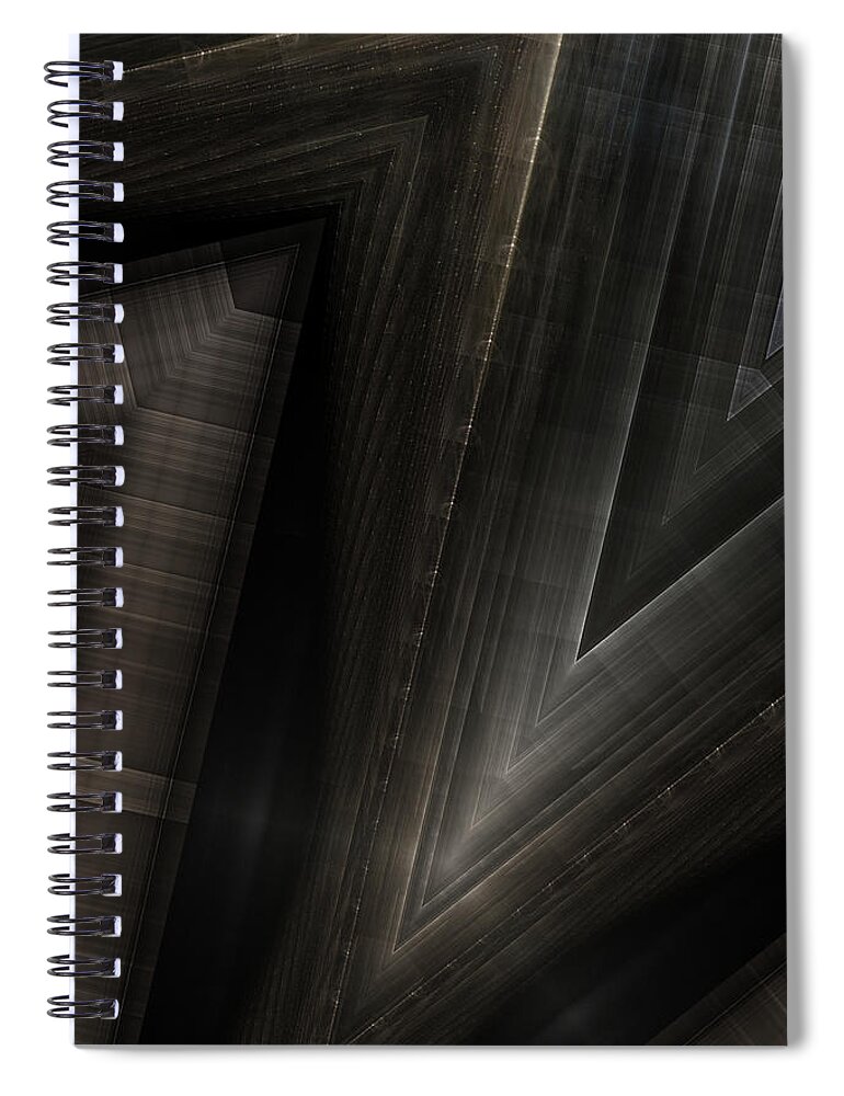 Pattern Spiral Notebook featuring the digital art Sitorian Metal Z by Rolando Burbon