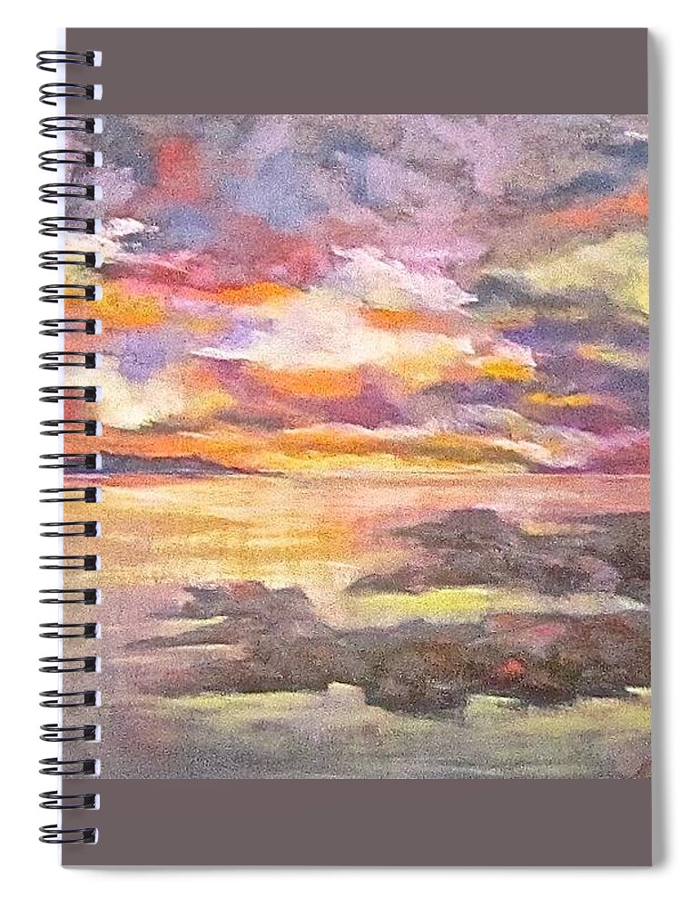 Sky Spiral Notebook featuring the pastel Six o'clock Sky by Barbara O'Toole