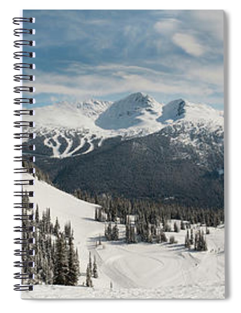 Scenics Spiral Notebook featuring the photograph Ski Tracks In The Snow Of The Coast by Keith Levit / Design Pics