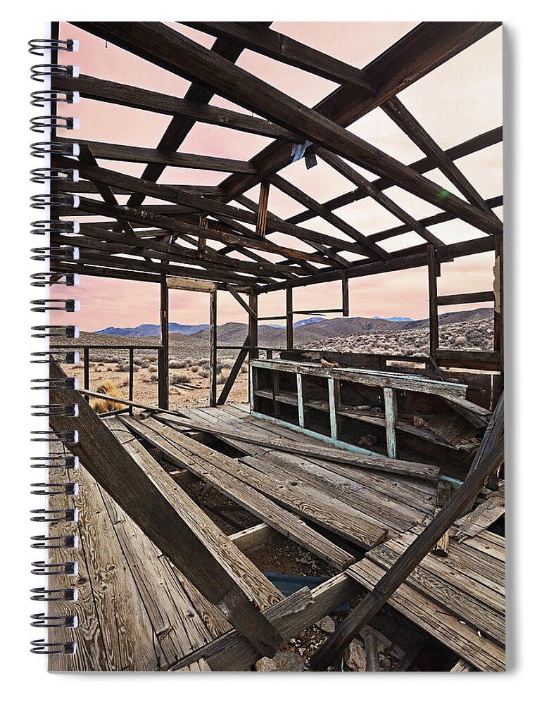 Tom Daniel Spiral Notebook featuring the photograph Skidoo Skeleton by Tom Daniel