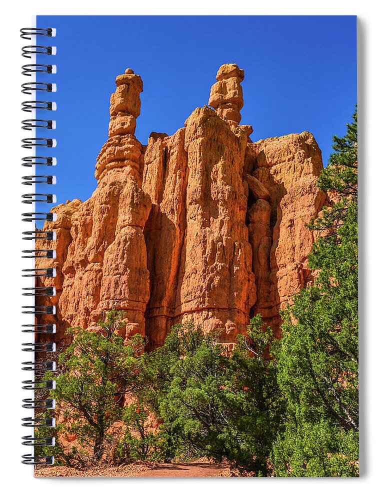 Hoodoo Spiral Notebook featuring the photograph Skies this Blue and Rocks This Red by Douglas Wielfaert