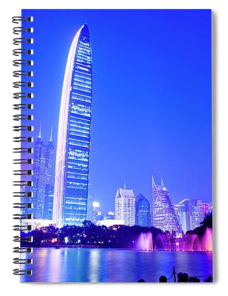 Chinese Culture Spiral Notebook featuring the photograph Skyscrapers In Shenzhen, China by Kanmu