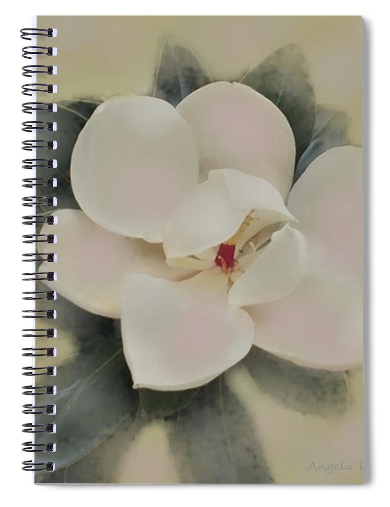 Magnolia Spiral Notebook featuring the photograph Slumbering Magnolia by Angela Davies