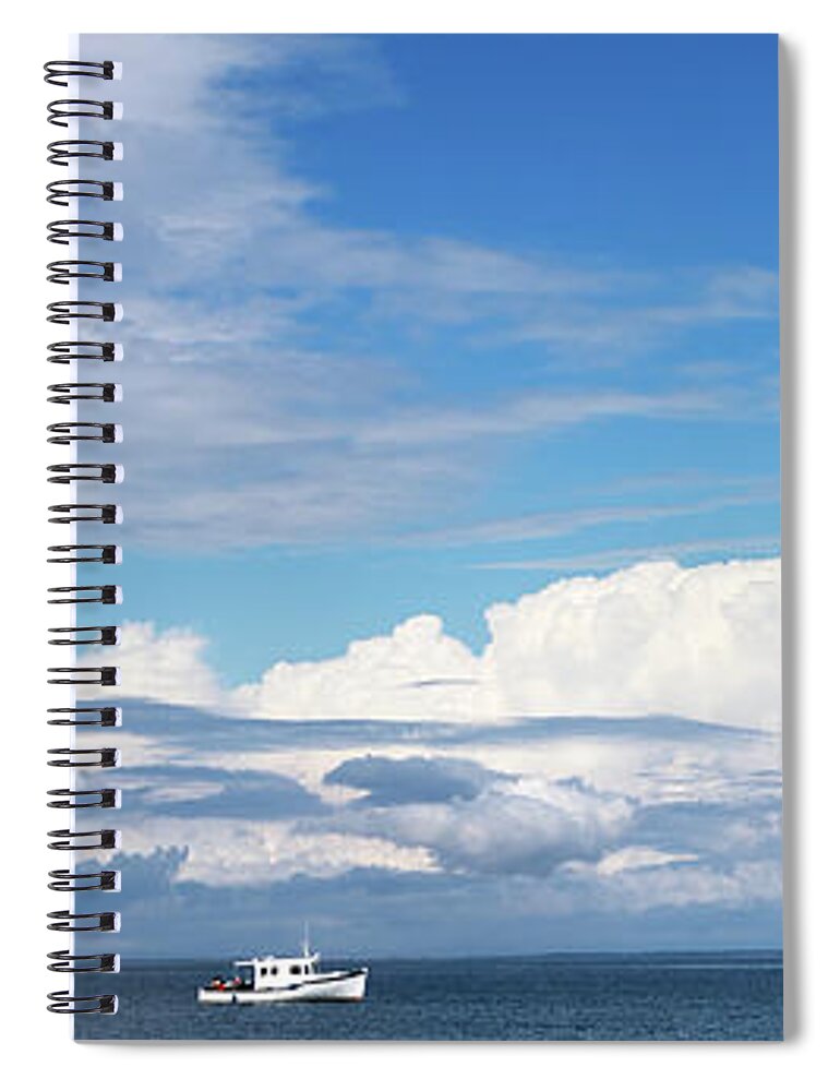 Canada Spiral Notebook featuring the photograph Small boat and big sky by Jane Rix