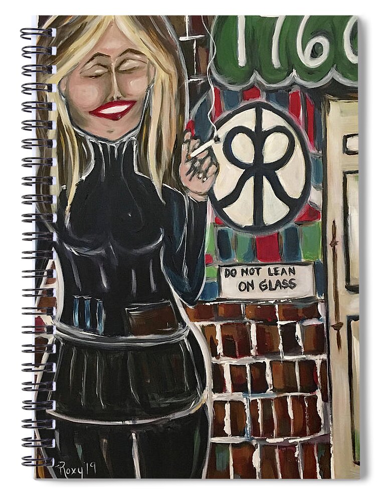 Bartender Spiral Notebook featuring the painting Smoke Break by Roxy Rich