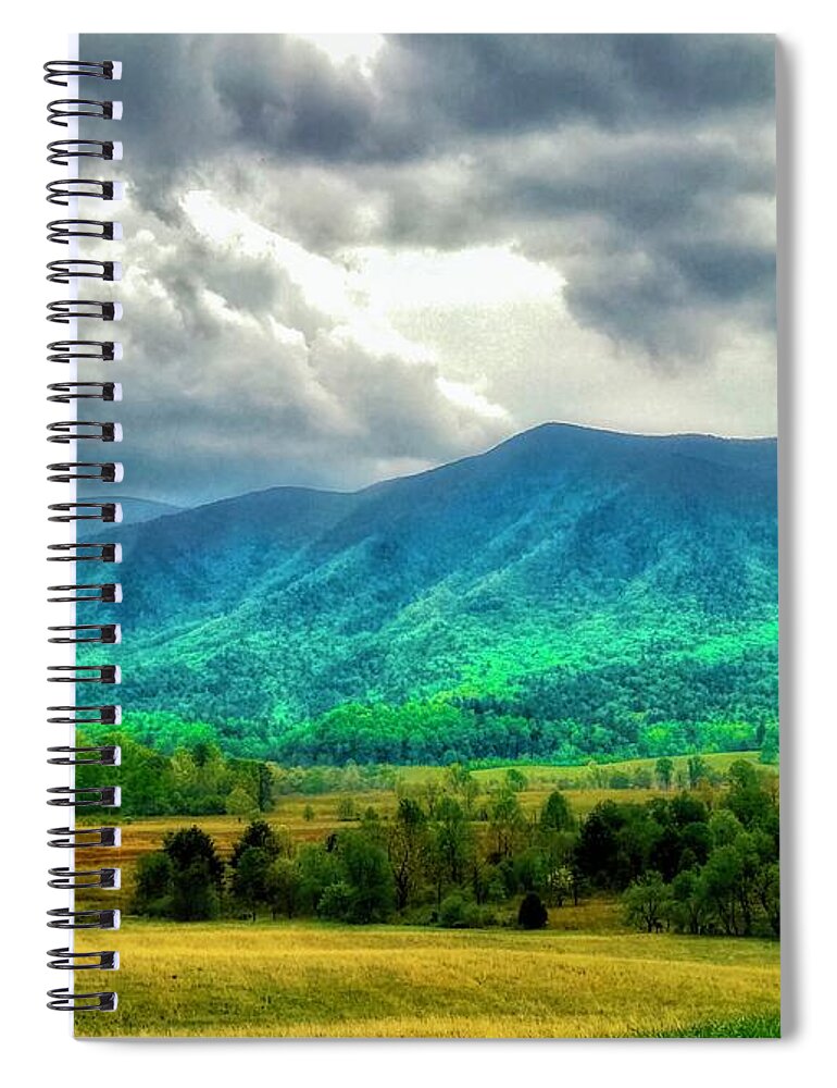  Spiral Notebook featuring the photograph Smoky Mountain Farm Land by Jack Wilson