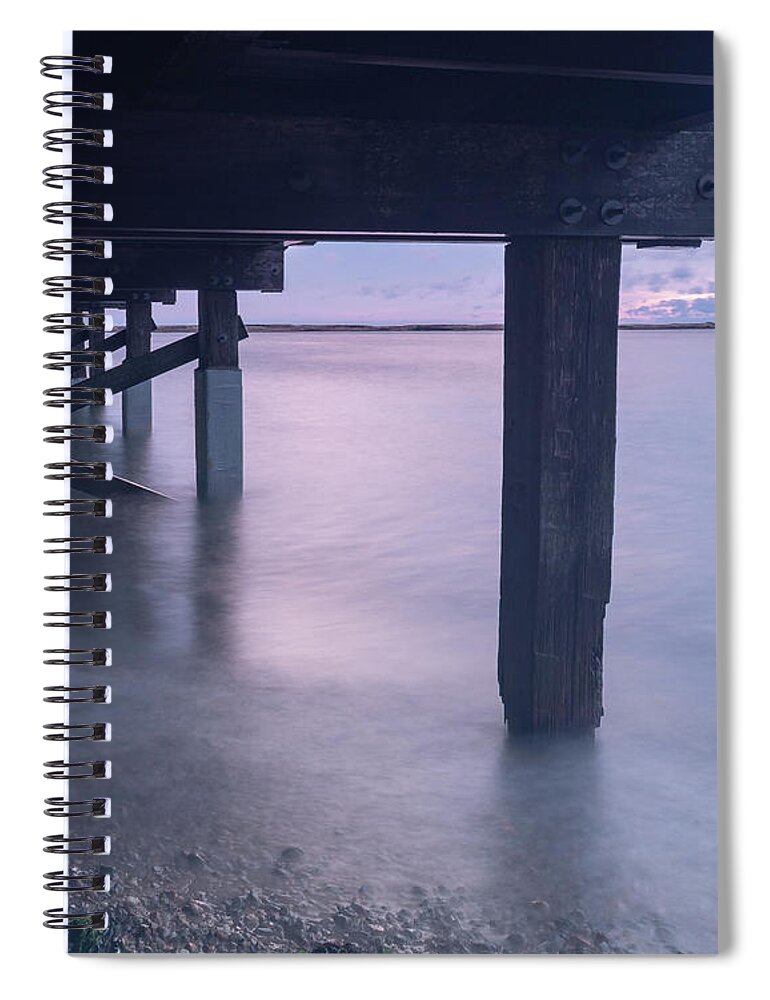 Long Exposure Spiral Notebook featuring the pyrography Smooth Morning by William Bretton