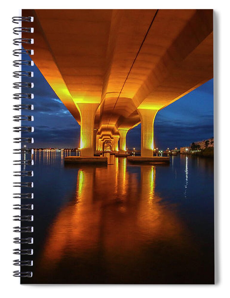 Bridge Spiral Notebook featuring the photograph Smudged Reflection by Tom Claud