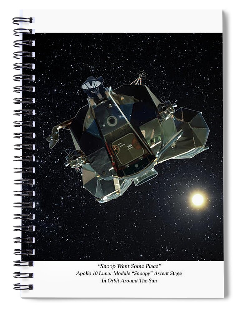 Apollo 10 Spiral Notebook featuring the digital art Snoop Went Some Place by Mark Karvon