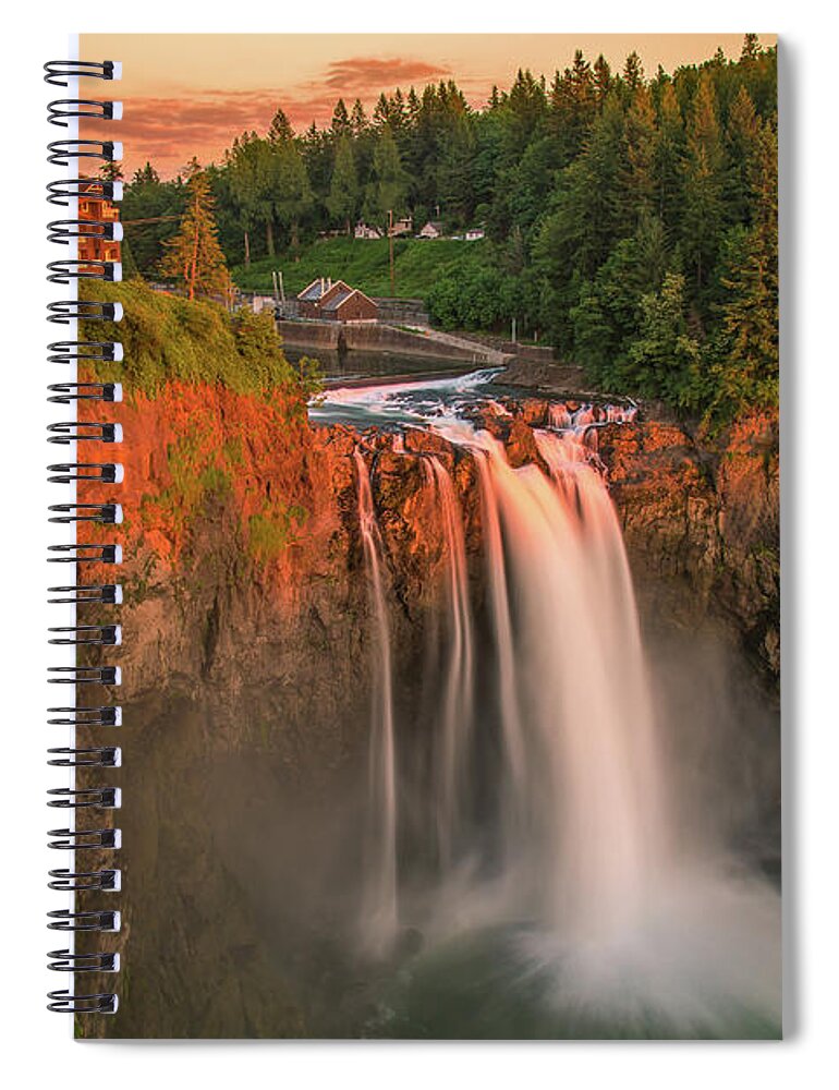Washington Spiral Notebook featuring the photograph Snoqualmie Falls by Judi Kubes