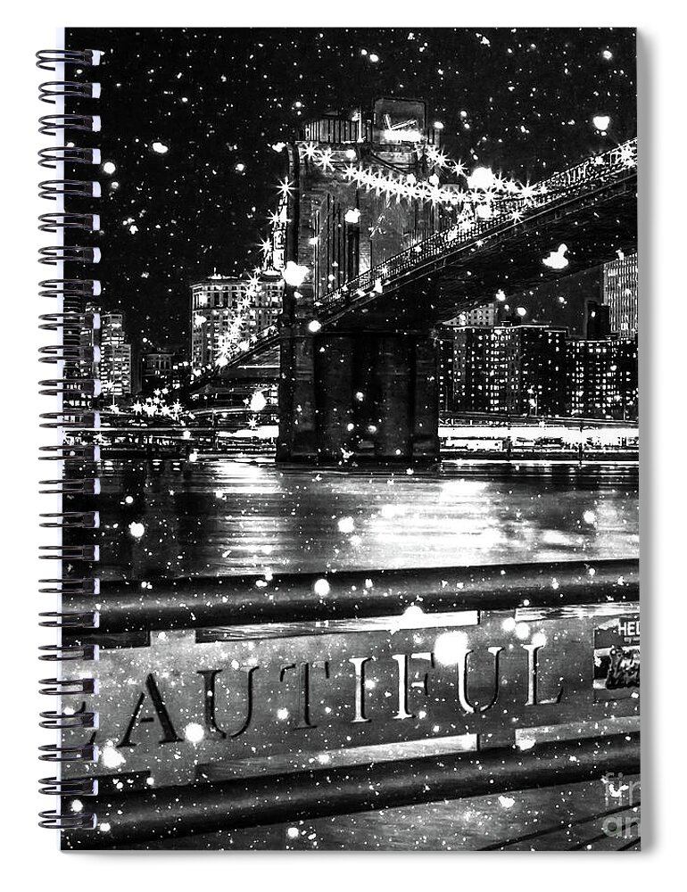 Snow Spiral Notebook featuring the digital art Snow Collection Set 08 by Az Jackson