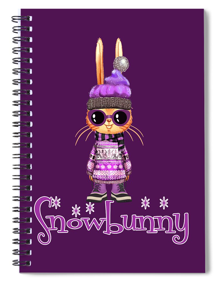 Bunny Spiral Notebook featuring the photograph Snowbunny in Ultra Violet by Doreen Erhardt