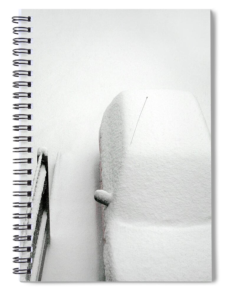 Snow Spiral Notebook featuring the photograph Snowed In Car by Richard Newstead