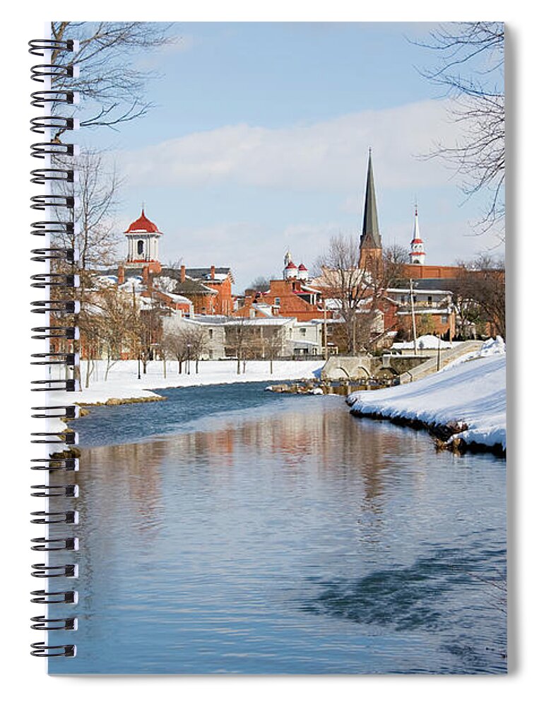 Scenics Spiral Notebook featuring the photograph Snowy Frederick Maryland Park And by Williamsherman