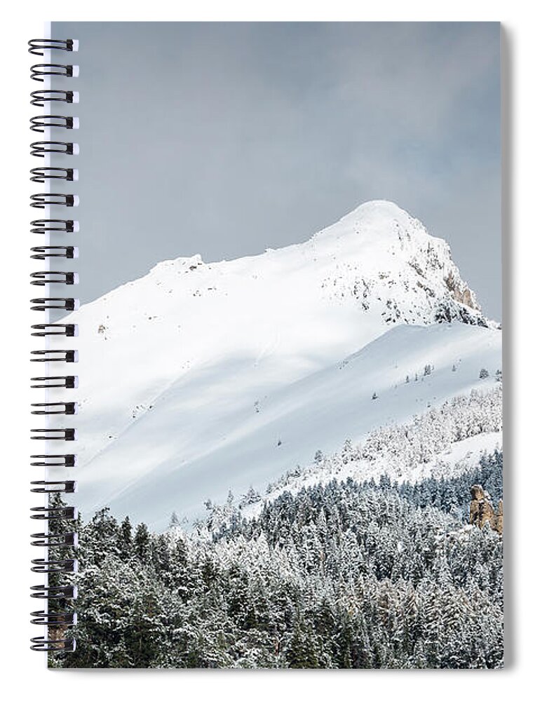Snowy Landscape Spiral Notebook featuring the photograph Snowy Mountains - 9 - French Alps by Paul MAURICE