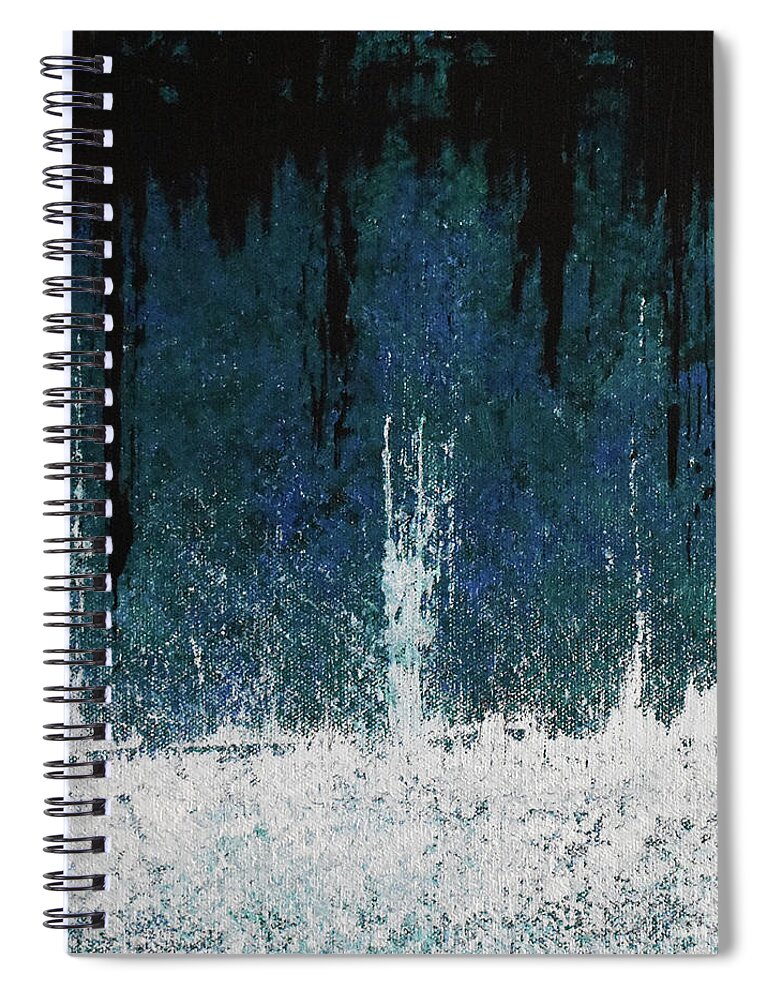 Acrylic Spiral Notebook featuring the painting Snowy Night by Amanda Sheil