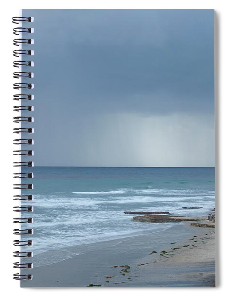 Solana Beach Spiral Notebook featuring the photograph Solana Beach Rain Clouds by Catherine Walters