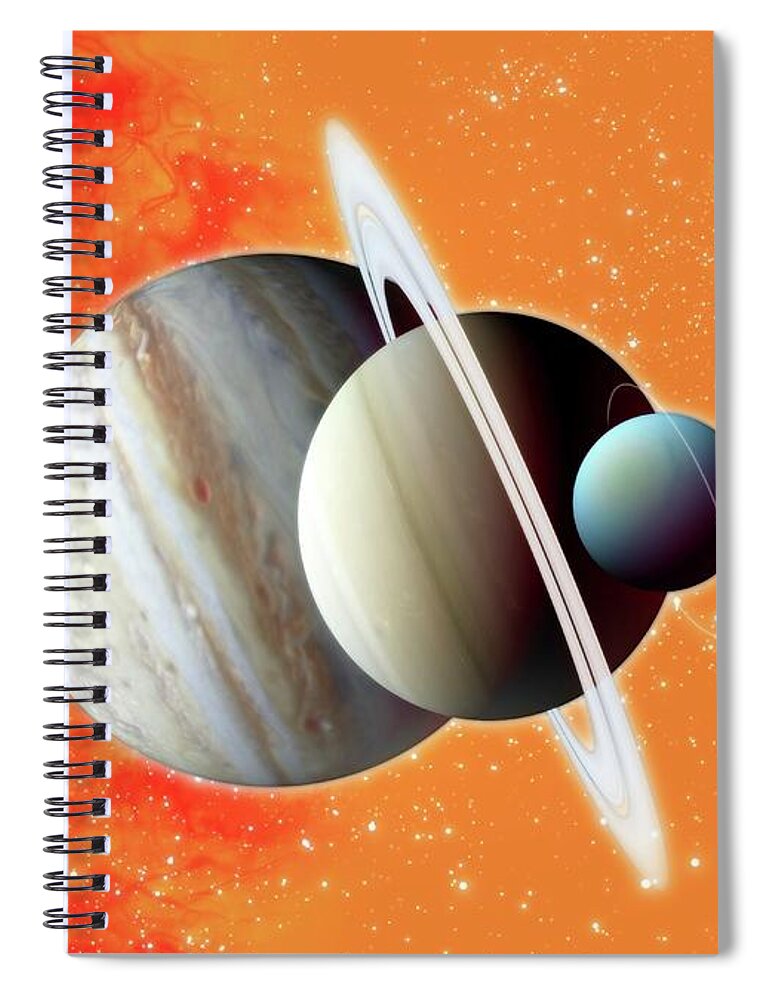 Concepts & Topics Spiral Notebook featuring the digital art Solar System, Artwork by Victor Habbick Visions