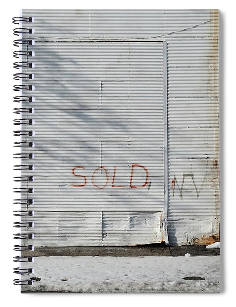 Urban Spiral Notebook featuring the photograph Sold by Kreddible Trout