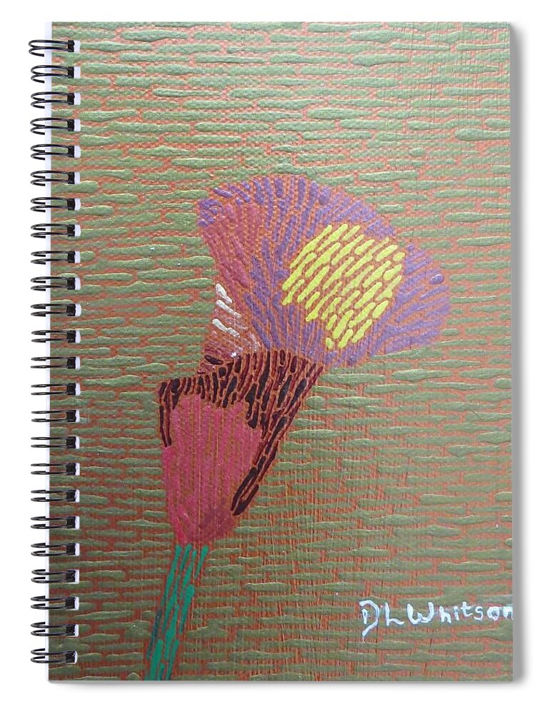 Lily Spiral Notebook featuring the painting Solitary Lily by Darren Whitson