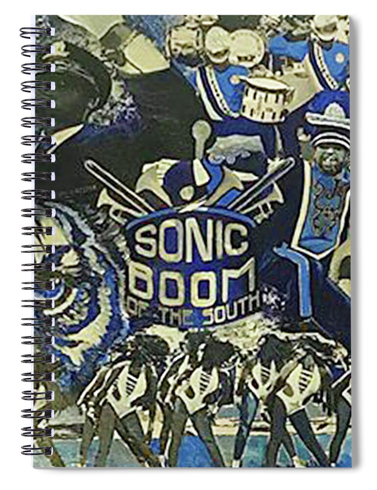 Jsu Sonic Boom Spiral Notebook featuring the painting Sonic Boom by Femme Blaicasso