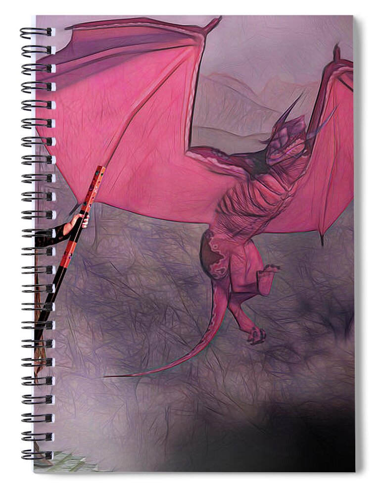 Dragon Spiral Notebook featuring the photograph Sorceress And The Dragon by Jon Volden