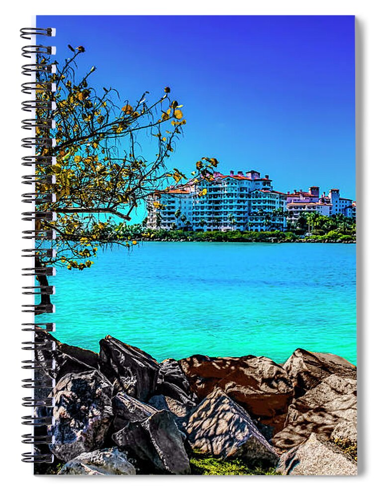 South Pointe Park In Miami Beach Spiral Notebook featuring the photograph South Pointe Park in Miami Beach 7495 by Carlos Diaz