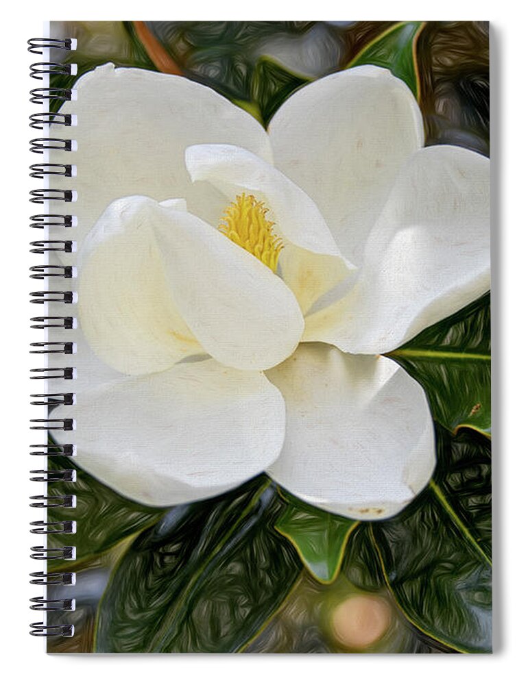 Magnolia Bloom Spiral Notebook featuring the photograph Southern Song by Marcy Wielfaert