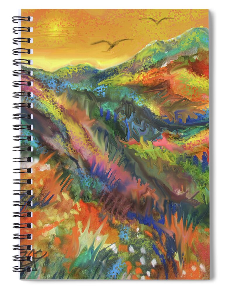 Southwest Spiral Notebook featuring the painting Southwest Country by Jean Batzell Fitzgerald