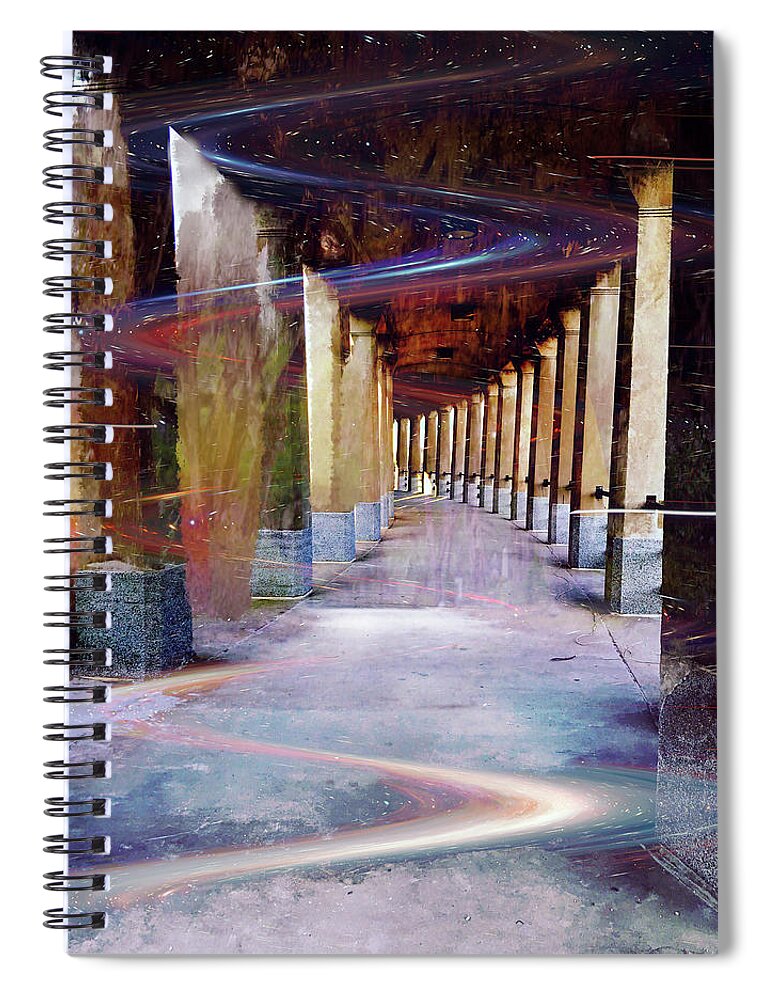 Space Corridor Spiral Notebook featuring the photograph Space Corridor by Linda Sannuti