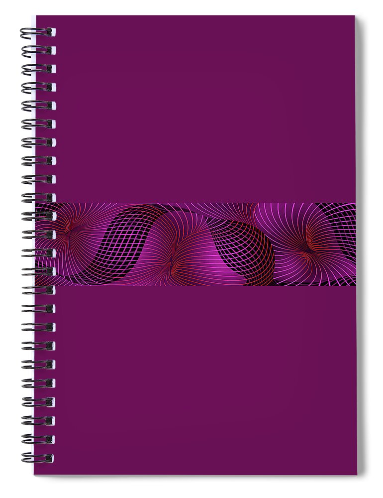 Spacetime Spiral Notebook featuring the painting Space-time No-1, Pink by David Arrigoni