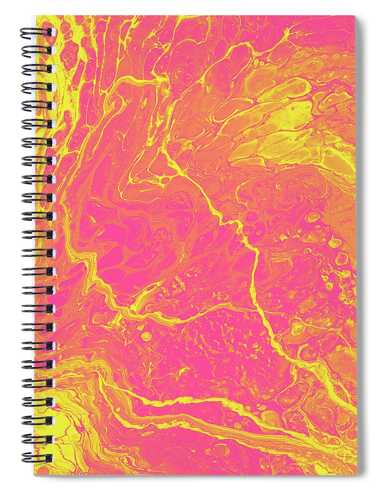 Fluid Spiral Notebook featuring the mixed media Sparkling Lemonade by Jennifer Walsh