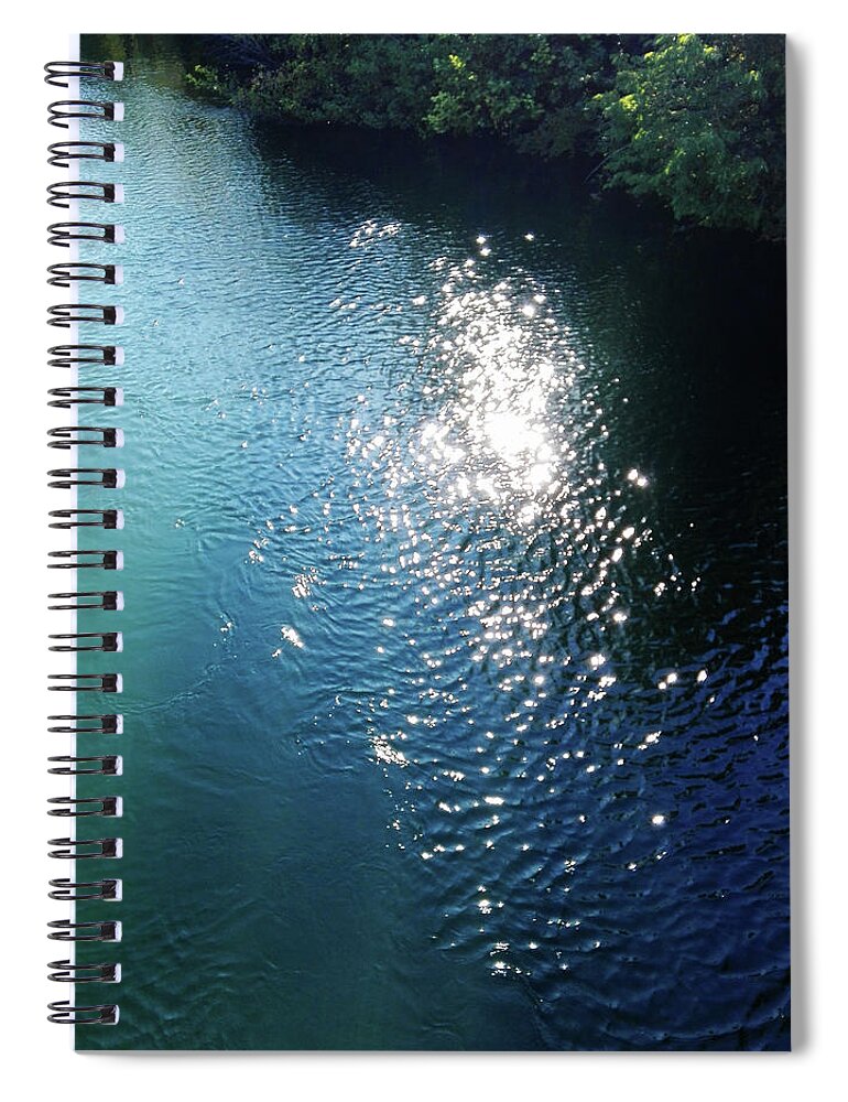 River Spiral Notebook featuring the photograph Sparkling River by Mimulux Patricia No