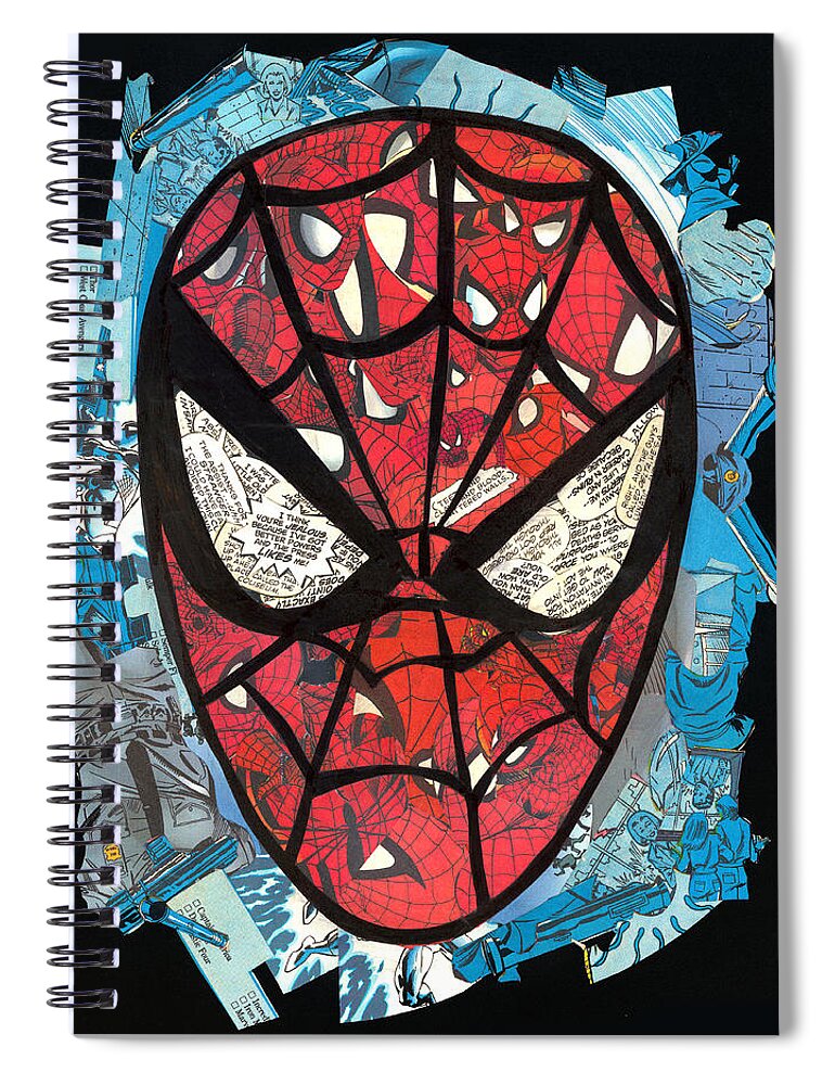 Spider-man stencil collage Spiral Notebook