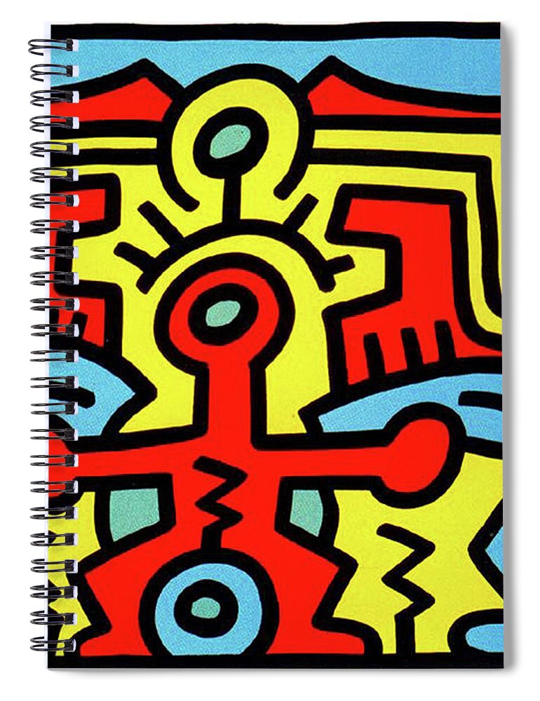 Haring Spiral Notebook featuring the painting Spirit of Art by Haring