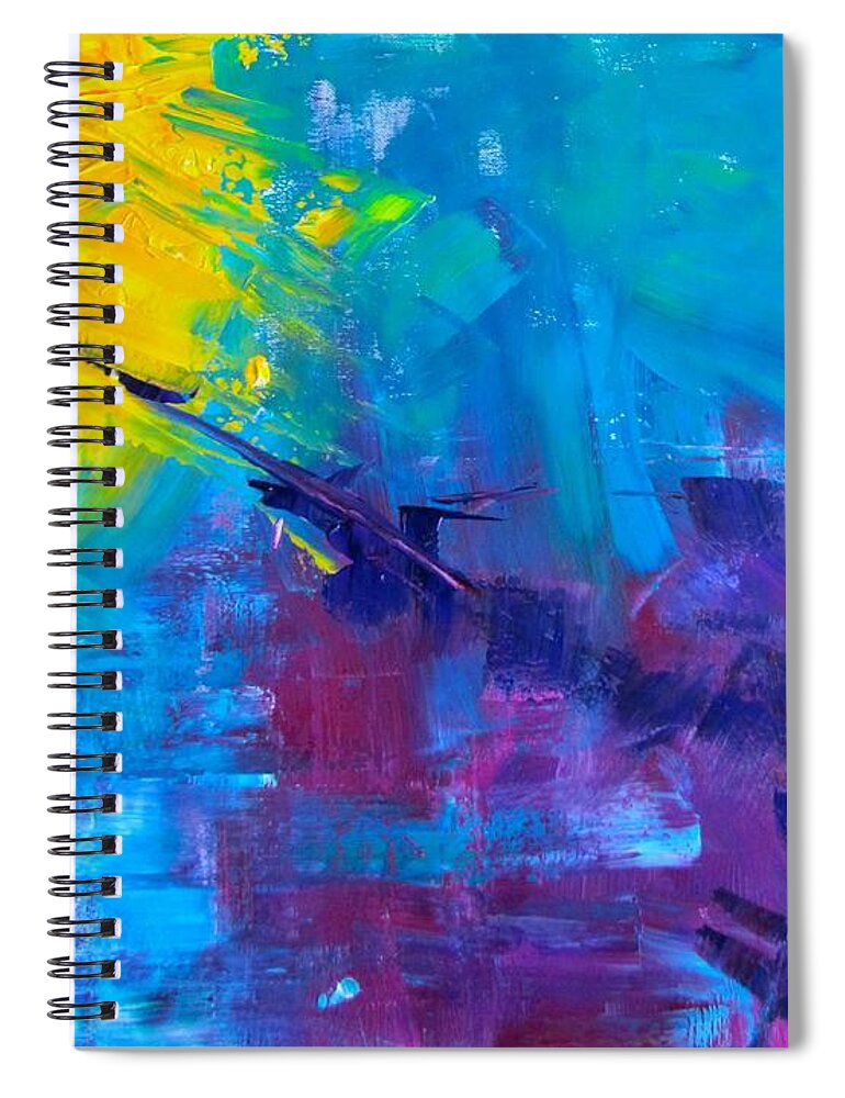 Violet Spiral Notebook featuring the painting Spit Fire by Barbara O'Toole