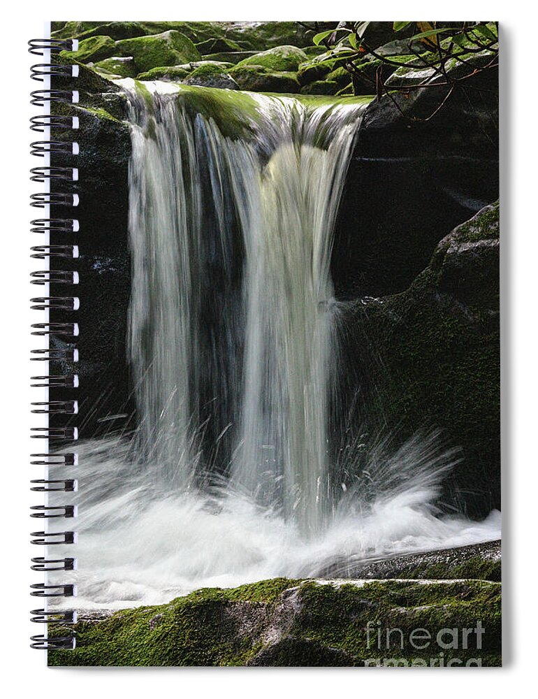 Waterfall Spiral Notebook featuring the photograph Splashing Waterfall by Phil Perkins