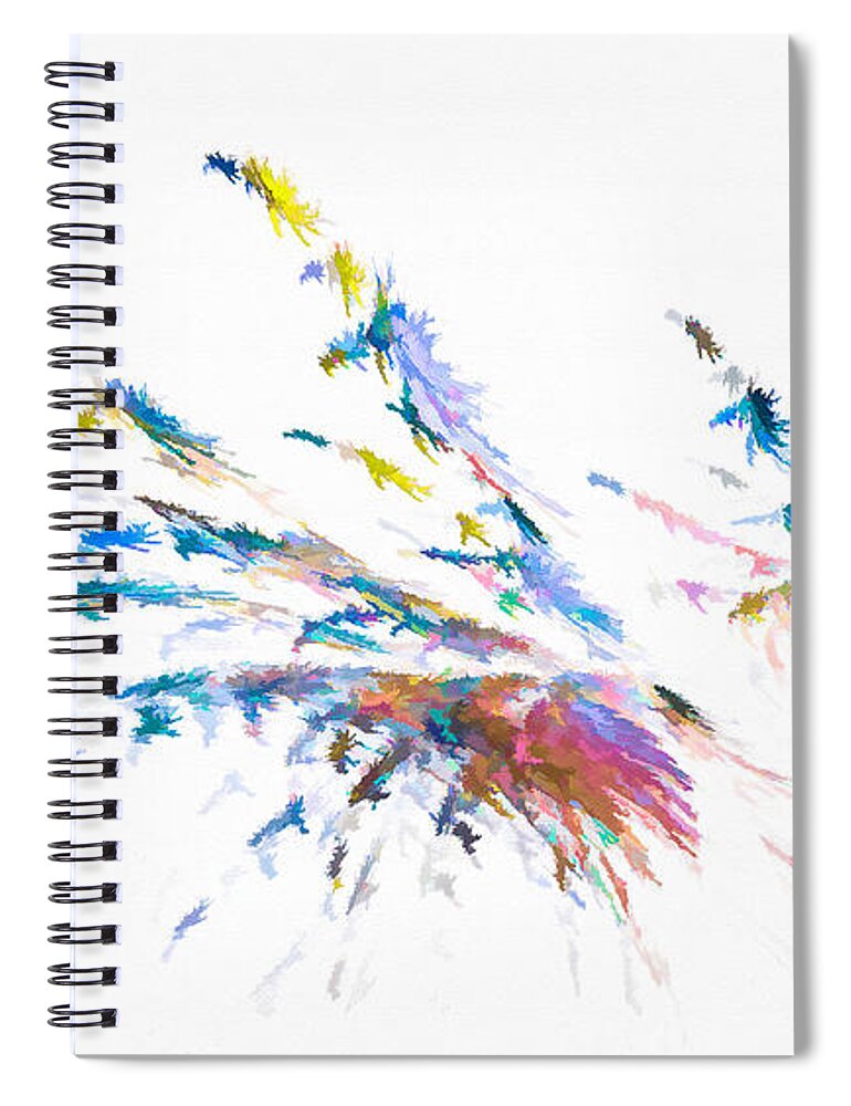 Splatter Spiral Notebook featuring the digital art Splatter Fan Blue by Don Northup