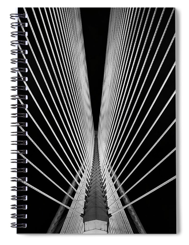 Built Structure Spiral Notebook featuring the photograph Split by Shahrulnizamks