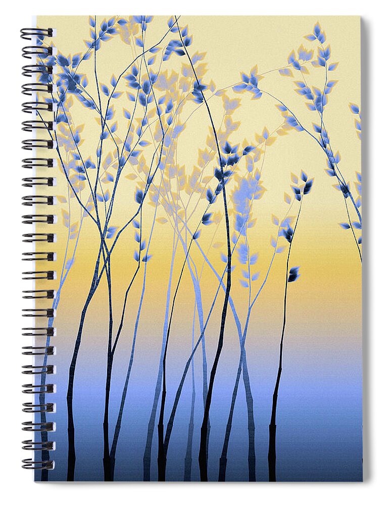 Sunny Tree Silhouette Spiral Notebook featuring the digital art Spring Aspen by Susan Maxwell Schmidt