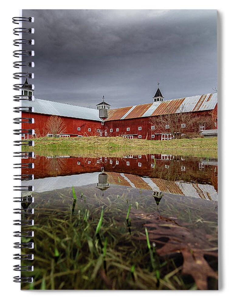 Barn Spiral Notebook featuring the photograph Spring Barn Reflection by Tim Kirchoff