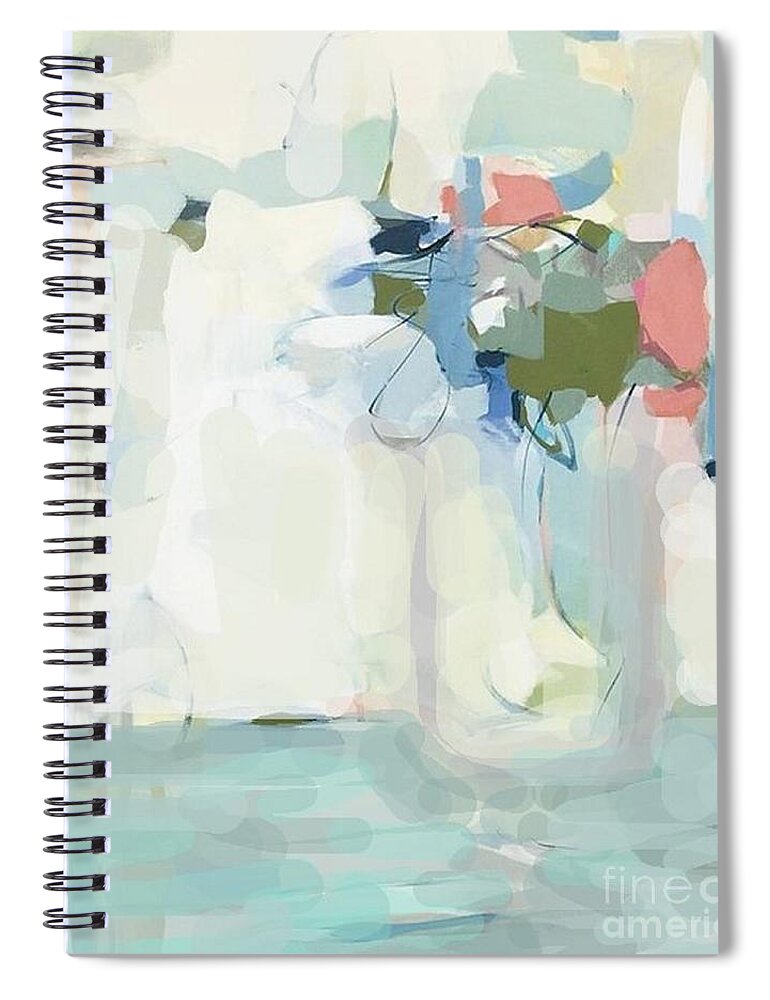Spring Spiral Notebook featuring the painting Spring flowers in vase by Vesna Antic