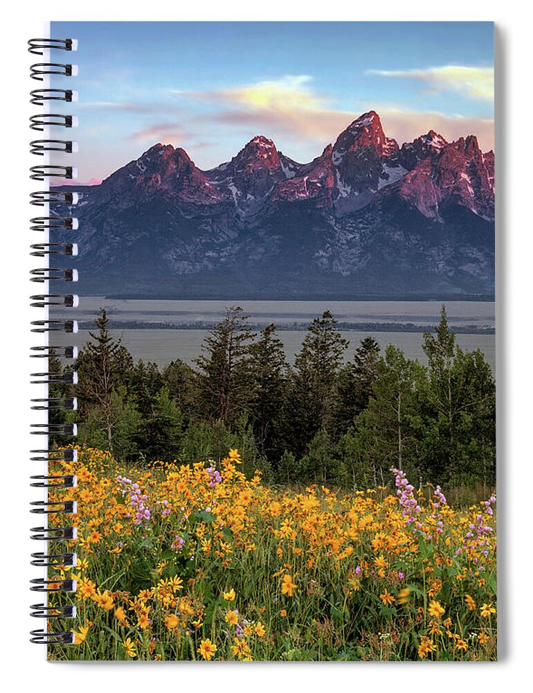 Spring In The Tetons Spiral Notebook featuring the photograph Spring in the Tetons by Leland D Howard