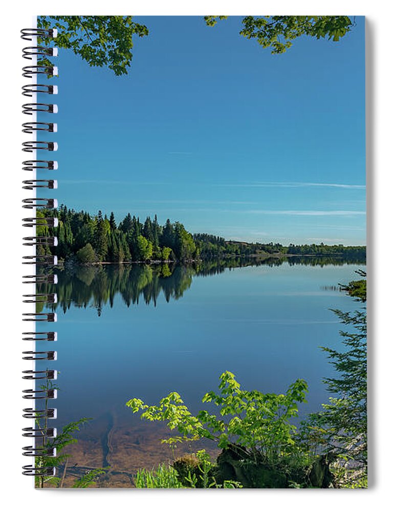 Grand Sable Lake Spiral Notebook featuring the photograph Spring Morning on Grand Sable Lake by Gary McCormick